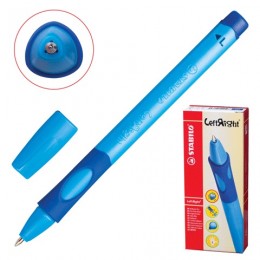 Ручка шариковая 0,8мм для ЛЕВШЕЙ синяя STABILO 'Left Right', корпус голубой