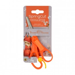 Ножницы 13,5см детские Bruno Visconti 'SpringCut', оранжевые, возвратным механизмом