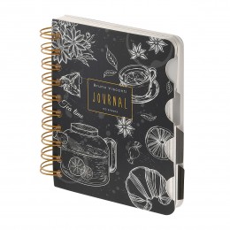 Записная книжка А6 120л 'Art Journal. Caff? nero' Bruno Viscon, с разделителями, гребень
