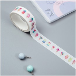 Клейкая лента декоративная 'Ice cream' MESHU, 15мм*3м