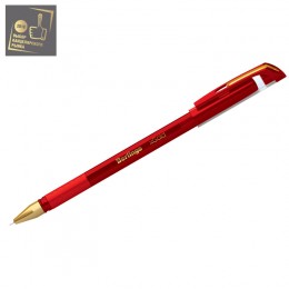 Ручка шариковая 0,7мм красная BERLINGO 'xGold', игольчатый стержень, грип
