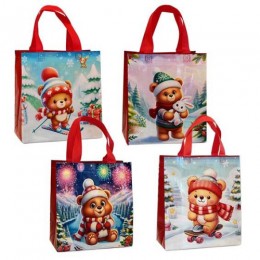 Пакет подарочный 22*23*11см 'Новый год' нетканый ПГС, Гранит