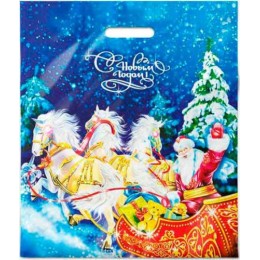 Пакет 40*47см 45мкм 'Сани', полиэтиленовый с вырубной ручкой