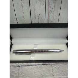 Ручка подарочная шариковая 'Ferra silver', синяя, латунь, поворотный механизм,в подарочной упаковке