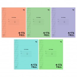 Тетрадь 12л косая линия 'UniTone. MIX' BG, пластиковая обложка