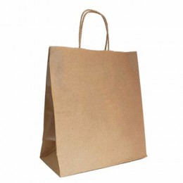 Пакет крафт без печати, крученые ручки, плотность 90г/м2, 26*15*35 см 