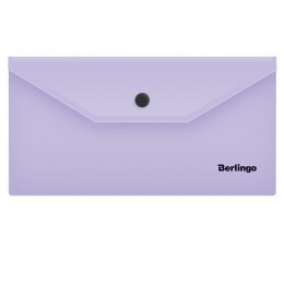 Папка-конверт на кнопке С6 лаванда, 'Instinct' 180мкм BERLINGO, 223*120мм 