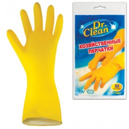 Перчатки латексные Dr.CLEAN разм.М(средний) без х/б напыления/ ш/к45057