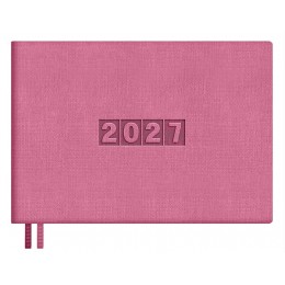 Еженедельник 2027г. 181*127мм 64л. розовый 'Лен' ESCALADA, кожзам