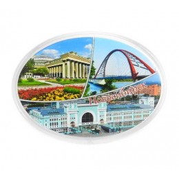 Магнит 'НСК коллаж 1', акрил, овальный