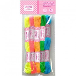 Нитки для вышивания мулине deVENTE 'Diy Neon Art', 5цв.*5шт.*8м, полиэстер