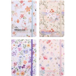 Блокнот А5 96л линия 'Цветочная нежность' Mikirei, на резинке