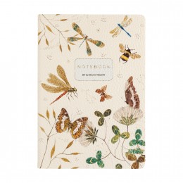 Блокнот А5 60л клетка 'Бабочки. Стрекозы' Bruno Visconti, экокожа