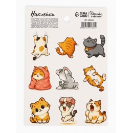 Наклейки 'Забавные котики' 11*15,5см, бумажные