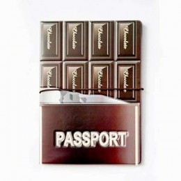 Обложка для паспорта 'Chocolate' 3D, PU, 14x9,6 см, отдел для карты и уголок для док-ов, на резинке
