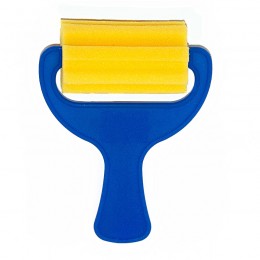 Валик поролон, фигурный, ширина 75 мм, пластиковая ручка, форма рисунка горизонт. линии 		