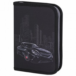 Пенал 1 отделение 21*14см 'Night Car' BRAUBERG, 1 откидная планка, полиэстер