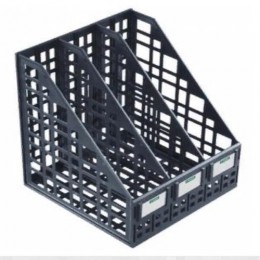 Лоток вертикальный сборный 3 отделения черный СТАММ шир.250мм