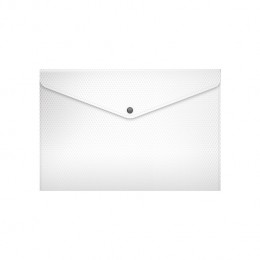 Папка-конверт на кнопке А4 белая 180мкм ERICH KRAUSE 'Diamond Total White', полупрозрачная