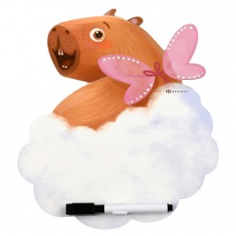 Доска магнитно-маркерная 22,2*25,3см ФЕНИКС+ 'Капибара-милашка', 1 маркер в наборе, фигурная вырубка