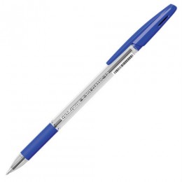 Ручка шариковая 1,0мм синяя ERICH KRAUSE 'R-301 Grip', корпус прозрачный, резиновый упор