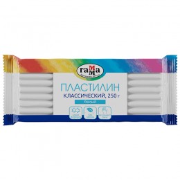 Пластилин 1цв 250гр ГАММА 'Классический', белый