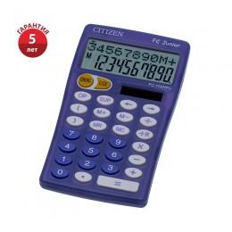 Калькулятор 10 разрядов карманный CITIZEN FC-100NPUCFS фиолетовый, двойное питание, 76*129*17мм
