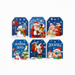 Шильдик декоративный в наборе 'Полярная почта', 6,5*5,1см, набор 6шт