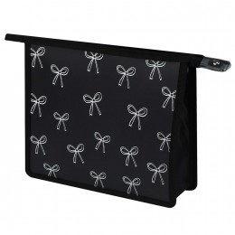 Папка для тетрадей А5 на молнии 'Бантики на черном', пластик, 1 отделение, ФЕНИКС+