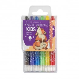 Восковые мелки 6цв BrunoVisconti 'Kids. Лисенок', выкручивающиеся, в пластиковом корпусе