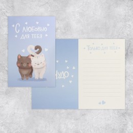 Открытка 'С любовью для тебя' котики, 12*18см, Дарите Счастье