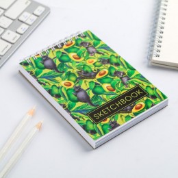 Скетчбук А6 80л, гребень, 'Sketchbook avocado' ArtFox, блок 100г/м2