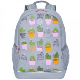 Рюкзак школьный GRIZZLY 28*38*18см, полиэстер, серый