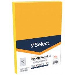 Бумага А4 80г/м2 100л VSelect, ярко-желтая