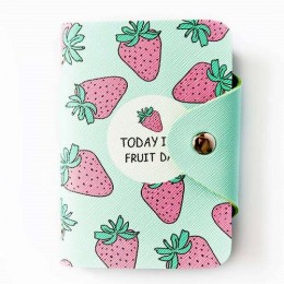 Обложка для карт 'Today is a fruit day', кожа PU, 107х76 мм, на кнопке, на 20 карт (4 дизайна)