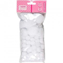 Помпоны для творчества, белые, 15-50мм, 80шт. deVENTE
