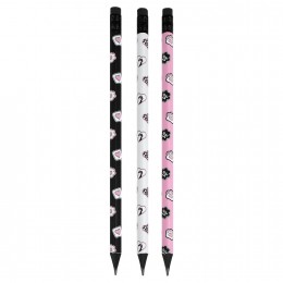 Карандаш ч/г ТМ с ластиком ФЕНИКС+ 'Кошачья эстетика', 2мм, трехгранный