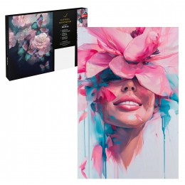 Картина по номерам 'Девушка-цветок' ФЕНИКС+, 20*30см, с акриловыми красками, холст на подрамнике