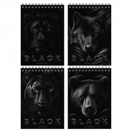 Блокнот А5 40л, гребень, клетка 'Just black' BG