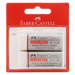 Ластик белый FABER-CASTELL 'Dust Free' 62*21,5*11,5мм, прямоугольный, картонный футляр