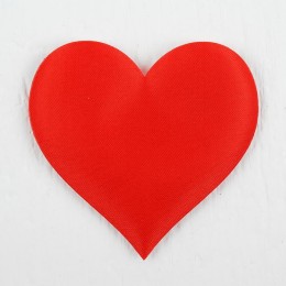 Сердечки декоративные, набор 12 шт, размер 1 шт 6,5*5 см, цвет красный 