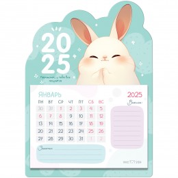 Календарь отрывной на магните 2025г. 'Bunny' MESHU, 13*18см