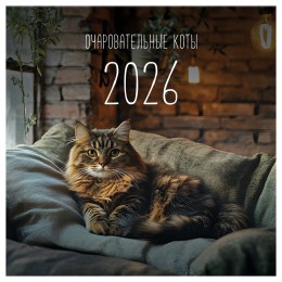 Календарь настенный перекидной 2026г. 'Коты' BG, 29*29см, на скрепке