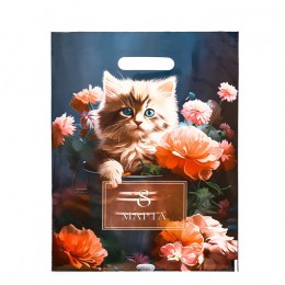 Пакет 30*40см 50мкм 'Нежного 8 Марта', полиэтиленовый с вырубной ручкой