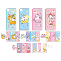 Закладки самоклеящиеся бумажные 3шт 6*12,8см Kimira 'Summer sweet', ассорти