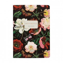Тетрадь 40л А5 клетка 'Пионы на черном' Bruno Visconti