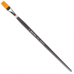 Кисть синтетика плоская № 16 BRAUBERG ART CLASSIC жесткая, длинная ручка