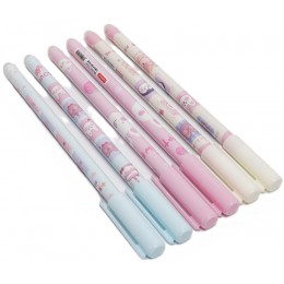 Ручка пиши-стирай гелевая 0,5мм синяя Weibo 'Sweet', с ластиком, ассорти