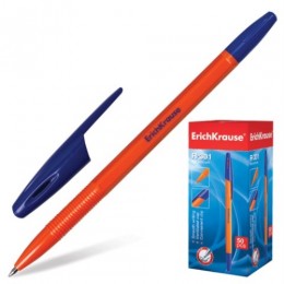 Ручка шариковая 0,7мм синяя ERICH KRAUSE 'R-301 Orange' корпус оранжевый