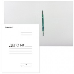 Папка-скоросшиватель 'Дело' 300г/м2 мелованная, белый картон BRAUBERG, до 200л
